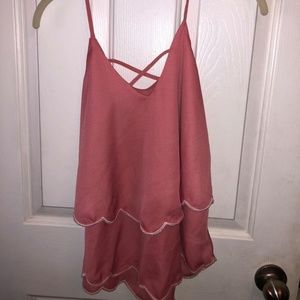 Francesca's pink top with criss-cross back